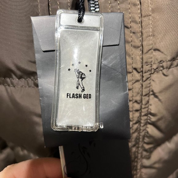 New Duck Down Flash Geo Super Warm Winter Coat & Puffer Jacket Large in Tan - Picture 14 of 14